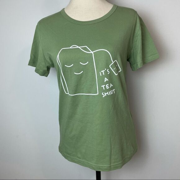 NWT ZAFUL Solid Green Graphic Tee Shirt It’s a Tea Shirt Short Sleeve size M - Picture 11 of 11